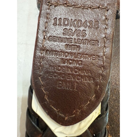 Dockers Warped Laced Brown Genuine Leather BMLI Belt 11DK0438 Men's Size 38/95 - Picture 2 of 14